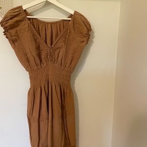 Brown Linen Mini Dress